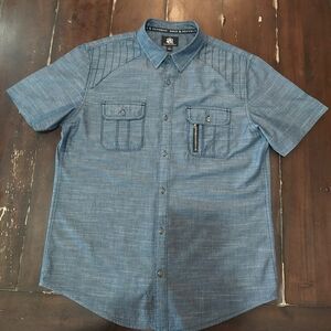 Men's Rock & Republic Denim Blue Casual Shirt Size L.